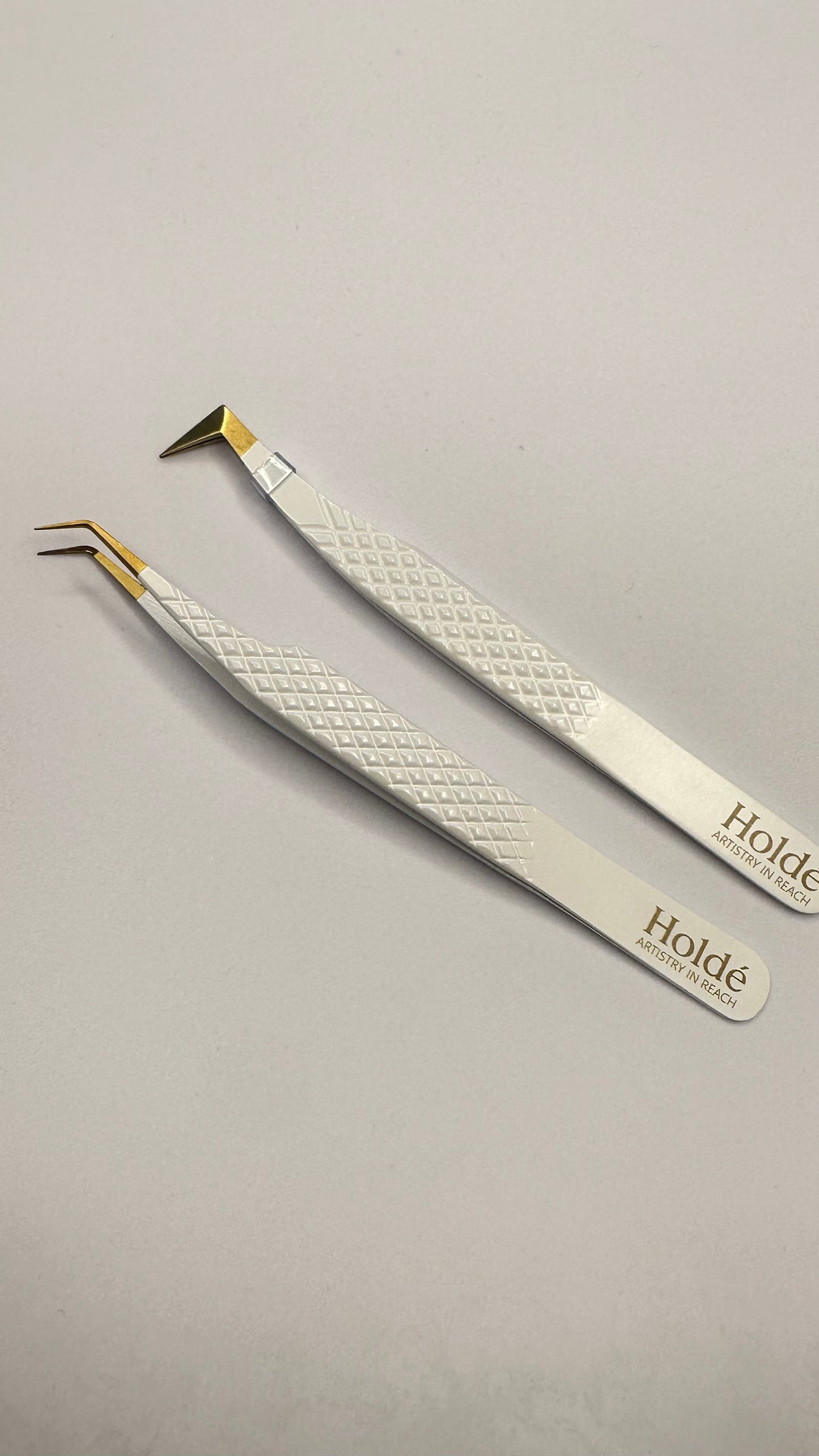 Lash Tweezer Set - GOLD - L SHAPE BOOT & CURVED TWEEZER