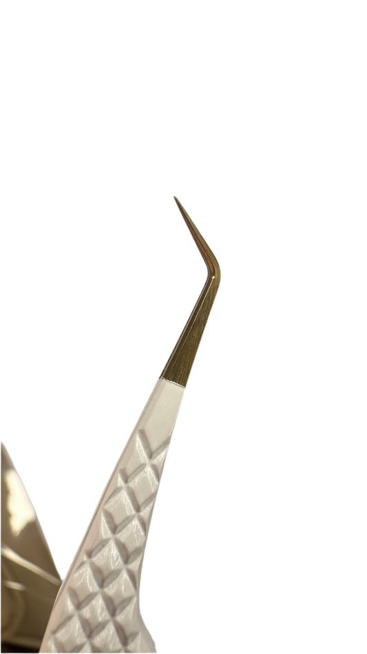 GOLD - Curved Isolation Fibre Tip Tweezer