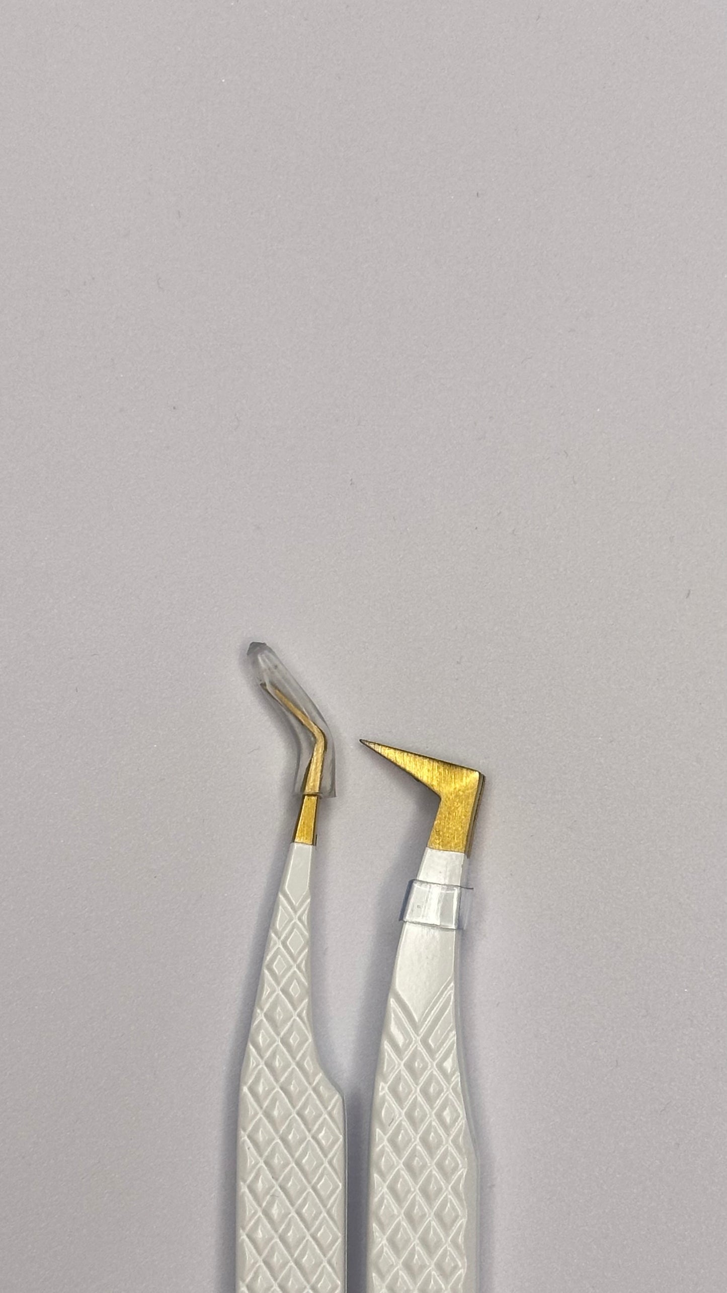 Lash Tweezer Set - GOLD - L SHAPE BOOT & CURVED TWEEZER